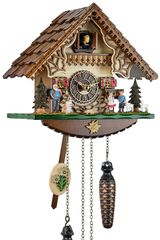 Ρολόι κούκος με χειροποίητη παράσταση αλπικού σπιτιού με τη μικρή Χάιντι, Πέτερ, παππού, μουσική και εκκρεμές.Κωδ: 4282QM --- www. CuckooClock .gr ---