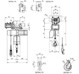 Bαρούλκο αλυσίδας 2000kg WR14 2 ταχυτήτων με ηλεκτρικό φορείο 380V - R.W.M-thumb-6
