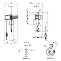 Bαρούλκο αλυσίδας 1000kg 2 ταχυτήτων 380V - R.W.M-thumb-4