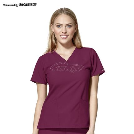 Ιατρική Μπλούζα Γυναικεία W123 Basic V-Neck Wine