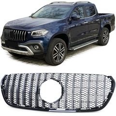 Σπορ μάσκα χρώμιο μαύρο γυαλιστερό για Mercedes X Class W470 17-20