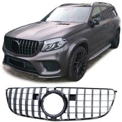 Σπορ μάσκα χρώμιο μαύρο γυαλιστερό για Mercedes GLS X166 Facelift 15-19
