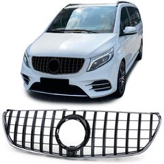 Σπορ μάσκα εμπρός γκριλ μαύρη γυαλάδα για τη Mercedes V Class W447 14-19