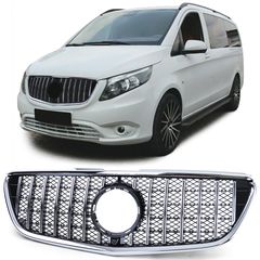 Σπορ μάσκα γκριλ μαύρο χρώμιο για Mercedes Vito W447 14-19