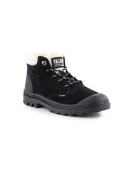 Palladium Pampa Lo Wt Δερμάτινα Γυναικεία Μποτάκια με Γούνα Μαύρα 96467-008-M