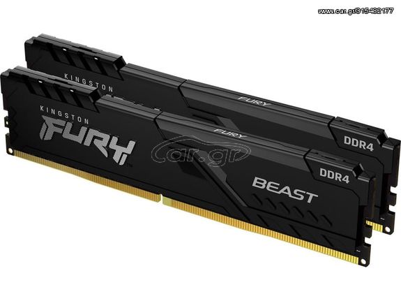 Kingston Fury Beast 64GB DDR4 RAM με 2 Modules (2x32GB) και Ταχύτητα 3600 για Desktop (KF436C18BBK2/64) - Πληρωμή και σε έως 9 δόσεις