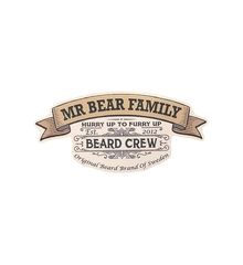 Mr Bear Family Beard Crew Sticker 12 x 5.5cm