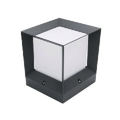 Φωτιστικό αλουμινίου τετράγωνο 22x22cm ύψος 27cm με ντούι Ε27 σε χρώμα γραφίτη IP44