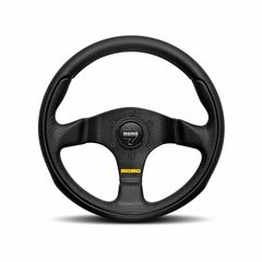 Γνήσιο Τιμόνι Momo Tuner   40 mm , μαύρο δέρμα - 28 cm