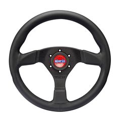 Γνήσιο Τιμόνι Sparco Champion 330 mm, 39 mm, Black Leather, Μαύρες ακτίνες