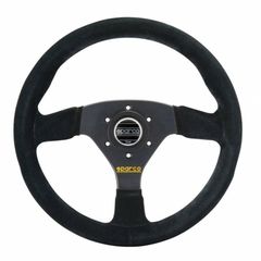Γνήσιο Τιμόνι Sparco R383 39 mm, μαύρο δέρμα, Μαύρες ακτίνες
