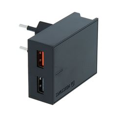 Φορτιστής κινητού Slim Quick Charge 2xUSB 3A / 2.1A 23W μαύρο