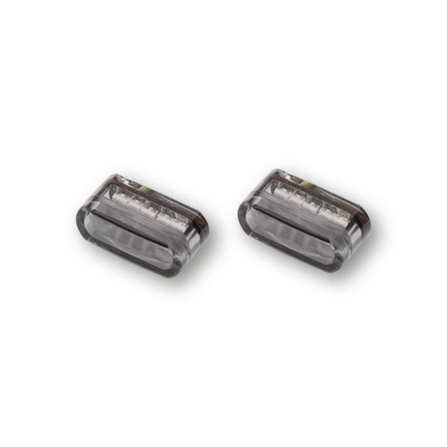 Φλας 'Module 1' turn signals, horizontal mount. Smoke lens, ECE