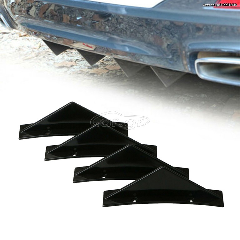 Πίσω Diffuser Universal Shark Πρόσθετα Προφυλακτήρα [Μάυρο] 4 τεμ