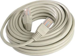 Καλώδιο Δικτύου EUROLAMP 5m Γκρι PATCH CORD UTP CAT-5e 26AWG 147-10153