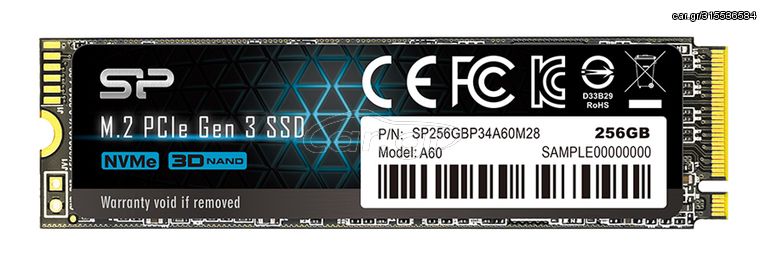 SILICON POWER SSD PCIe Gen3x4 P34A60 M.2 2280, 256GB, 2.200-1.600MB/s