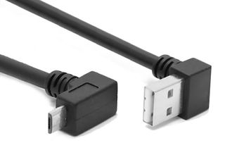 POWERTECH καλώδιο USB σε USB Micro CAB-U136, 90°, Easy USB, 0.5m, μαύρο