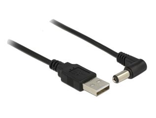 DELOCK καλώδιο USB σε DC 5.5 x 2.1mm 83578, γωνιακό, 1.5m, μαύρο