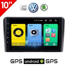 VW SKODA SEAT Android οθόνη αυτοκίνητου 10" GPS WI-FI (Playstore Youtube Golf V 5 6 Polo Passat Octavia Leon Volkswagen MP3 USB Radio ΟΕΜ Bluetooth ηχοσύστημα 9010A OEM Mirrorlink)