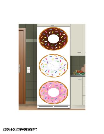 Αυτοκόλλητο ψυγείου με Donuts - (1 Όψη) 60 cm * 160 cm