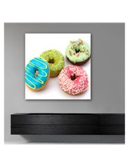 Πίνακας σε καμβά με φαγητά με donuts - 50 cm * 32 cm Τελαρωμένος καμβάς σε ξύλο με πάχος 2cm