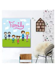 Παιδικός πίνακας σε καμβά family - 50 cm * 50 cm Τελαρωμένος καμβάς σε ξύλο με πάχος 2cm