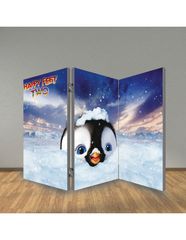 Παραβάν Happy Feet - 80 cm * 160 cm [Δίφυλλο] Ύφασμα  (2 Όψεις)