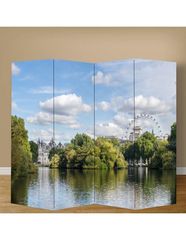 Παραβάν Πάρκο στο Λονδίνο - 80 cm * 160 cm [Δίφυλλο] Ύφασμα  (2 Όψεις)