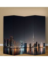 Παραβάν Γέφυρα Ντουμπάι - 80 cm * 160 cm [Δίφυλλο] Ύφασμα  (2 Όψεις)