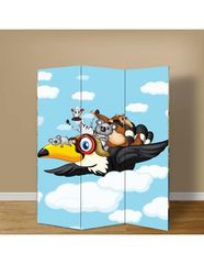 Παραβάν Τουκάν που πετάει - 80 cm * 160 cm [Δίφυλλο] Ύφασμα  (2 Όψεις)