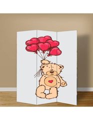 Παραβάν μικρό αρκουδάκι - 80 cm * 160 cm [Δίφυλλο] Ύφασμα  (2 Όψεις)