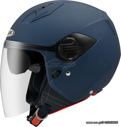 Zeus ZS-213 Matt Dark Blue Κράνος Μηχανής Jet 1050gr με Sunvisor