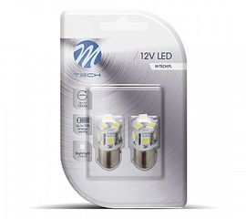 M-Tech LED P21/5W 12V BAY15D Διπολικές Λευκό