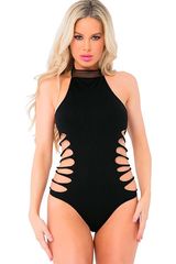 Κορμάκι Slit Nspin Bodysuit - Μαύρο