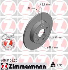 Δισκόπλακα ZIMMERMANN 400140620 για Mercedes-Benz E SW S124 2500cc 250 TD Turbo 126ps 1988 1993