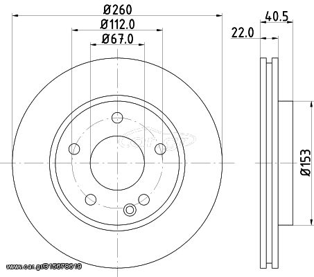 Δισκόπλακα MINTEX MDC1035 για Mercedes-Benz A-Class W168 1600cc A160 102ps 1997 2004