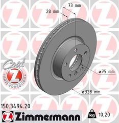 Δισκόπλακα ZIMMERMANN 150349420 για BMW X3 F25 2000cc xDrive28i 245ps 2012 2017