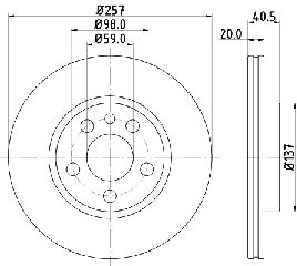 Δισκόπλακα MINTEX MDC992 για Citroen Evasion 1800cc 99ps 1997 2002