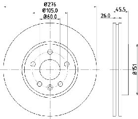 Δισκόπλακα HELLA PAGID 8DD355116351 για Chevrolet Cruze 1600cc 109ps 2009