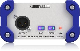 KLARK TEKNIK DN100 V2 ACTIVE DI-BOX, plug in/out, XLR in/out, -20 dB Pad, Groundlift, 48V - KLARK TEKNIK
