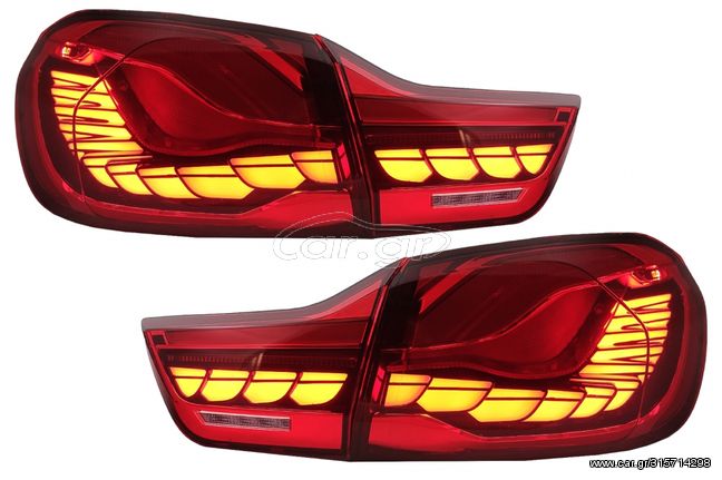 Οπίσθια Φανάρια – OLED Taillights suitable fo BMW 4 Series F32 F33 F36 M4 F82 F83 (2013-03.2019) Red Clear with Dynamic Sequential Turning Light