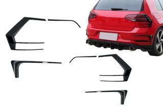 Σετ Διαχύτες – Taillights Covers Canards and Rear Bumper Splitters Fins Fog Lamp Trims suitable for VW Golf 7.5 (2017-2019)