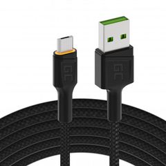 Καλώδιο Green Cell GC Ray Micro-USB σε USB Yellow LED 120cm