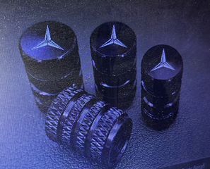 4 Βαλβιδες Ελαστικων Mercedes Μαυρες-Ασημι-Κοκκινες