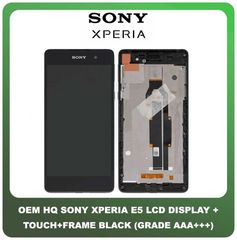 OEM Sony Xperia E5 (F3311, F3313, C1604) IPS LCD Display Screen Assembly Οθόνη + Touch Screen Digitizer Μηχανισμός Αφής + Frame Bezel Πλαίσιο Black Μαύρο