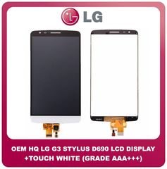 OEM LG G3 Stylus D690N, LG D690 (D690, D693Ν) IPS LCD Display Assembly Screen Οθόνη + Touch Screen Digitizer Μηχανισμός Αφής White Άσπρο