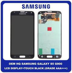OEM Samsung Galaxy S5 G900 (G900F, SM-G900F) Super AMOLED LCD Display Screen Assembly Οθόνη + Touch Screen Digitizer Μηχανισμός Αφής Black Μαύρο