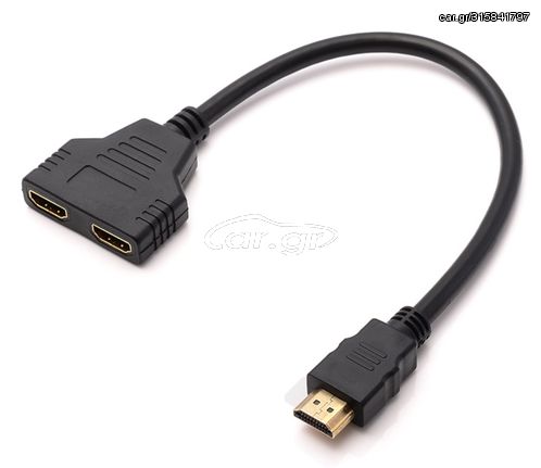 HDMI 1 to 2 HDMI male to female splitter cable.