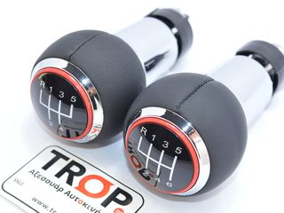 VW Eos (2011-2015) Δερμάτινος Λεβιές 5 ή 6 Ταχυτήτων, με Κόκκινο Δαχτυλίδι Seat, Skoda, , Audi (13mm)