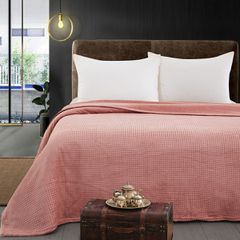 Κουβέρτα μονόχρωμη υπέρδιπλη Fleece Art 11551 διαστάσεων 220x240cm σε ροδακινί χρώμα